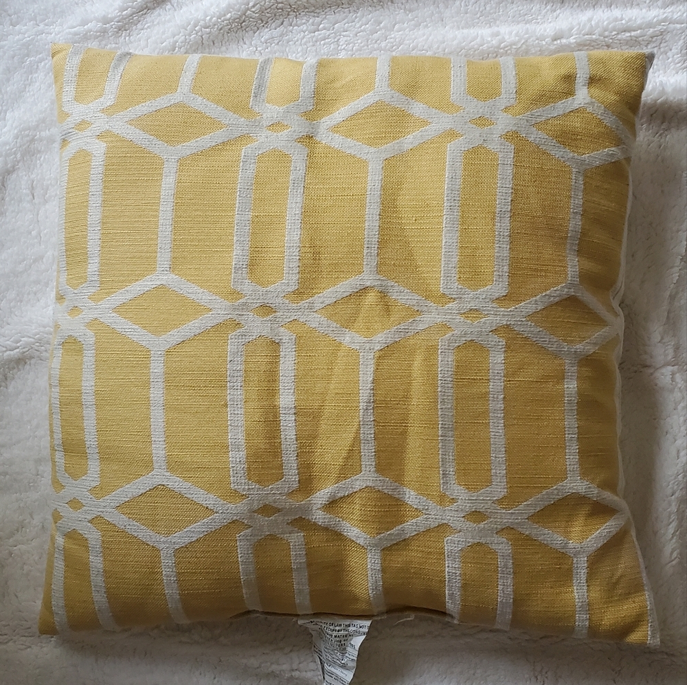 Yellow and White Geometric Throw Pillow 24×24